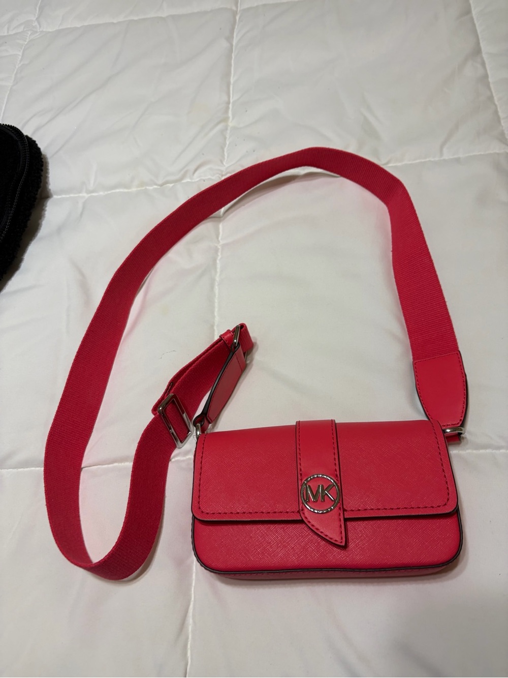 Michael Kors Hot Pink Crossbody Phone Bag with Wide Strap